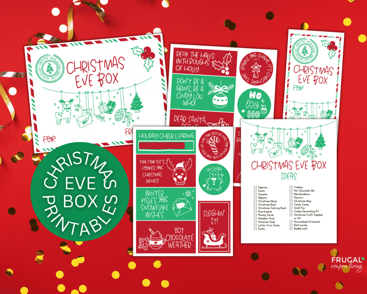 Free Christmas Eve Box Printable Pdf - Instant Download in Free Printable Christmas Eve Box Label Template