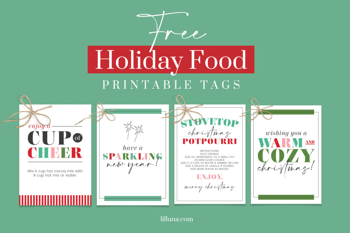 Free Christmas Food Gift Tags | Lil&amp;#039; Luna inside FREE Printable Christmas Food Tags
