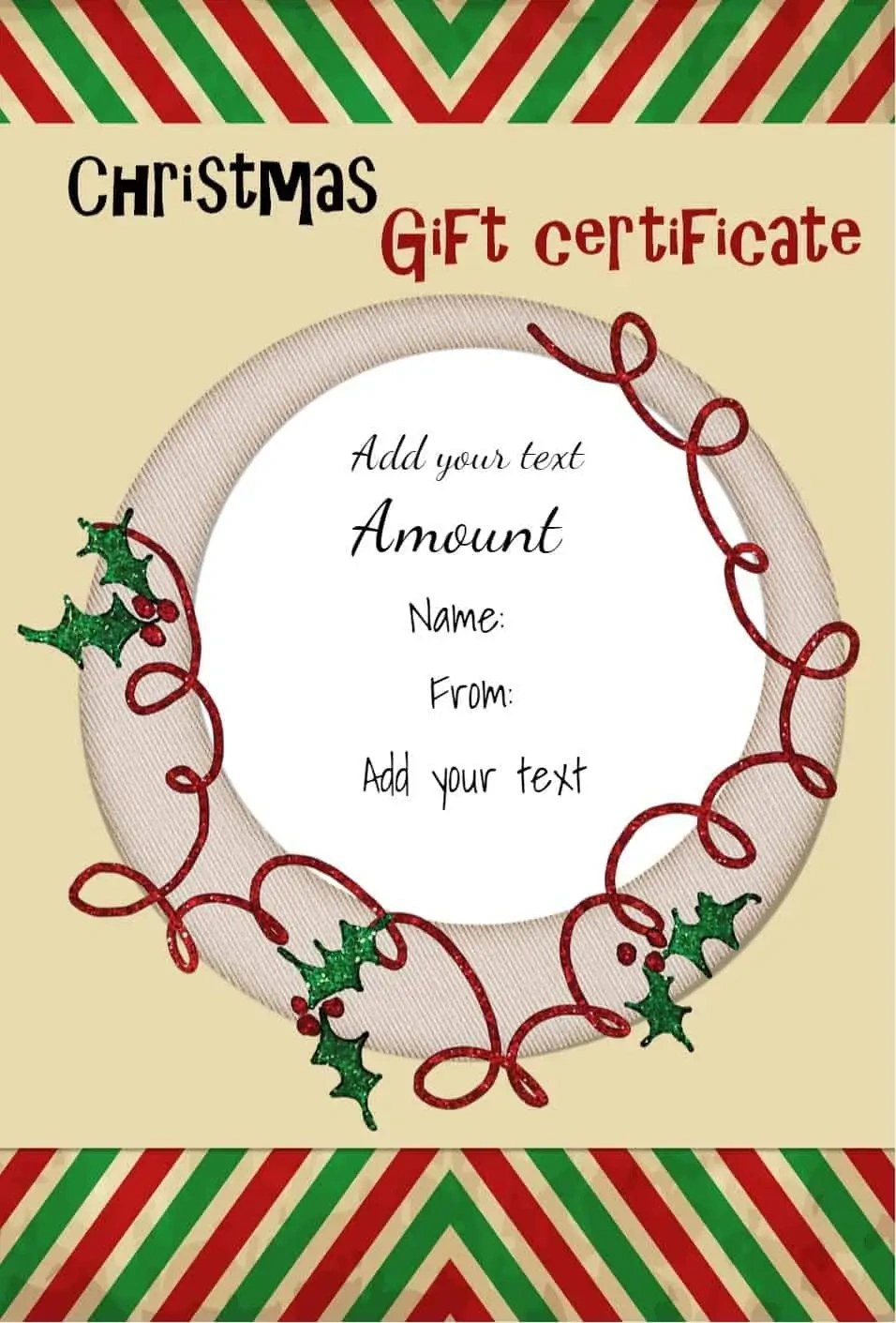 Free Christmas Gift Certificate Template | Customize &amp;amp; Download throughout FREE Printable Christmas Gift Certificates Templates
