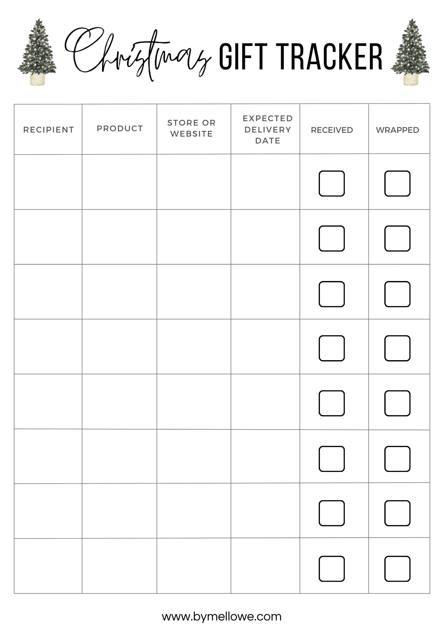 Free Christmas Gift Tracker Printable - The Wellthy Mama throughout Free Printable Christmas Gift Tracker
