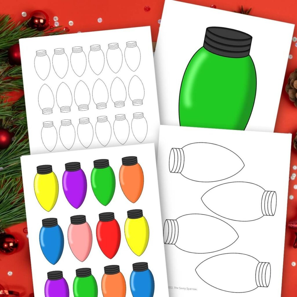 Free Christmas Light Template - Printable For Crafts, Garlands, Etc for FREE Printable Christmas Light Bulbs