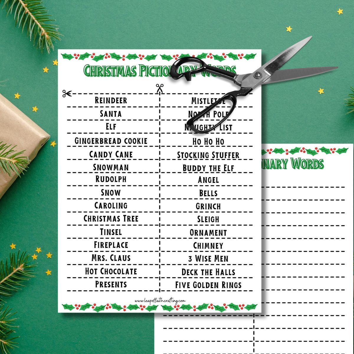 Free Christmas Pictionary Game Printable (30+ Family Cards) - Leap throughout Free Printable Christmas Pictionary Cards