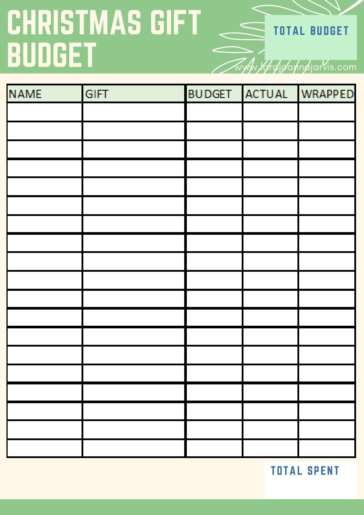 Free Christmas Planning Sheets for Free Printable Christmas Budget Planner