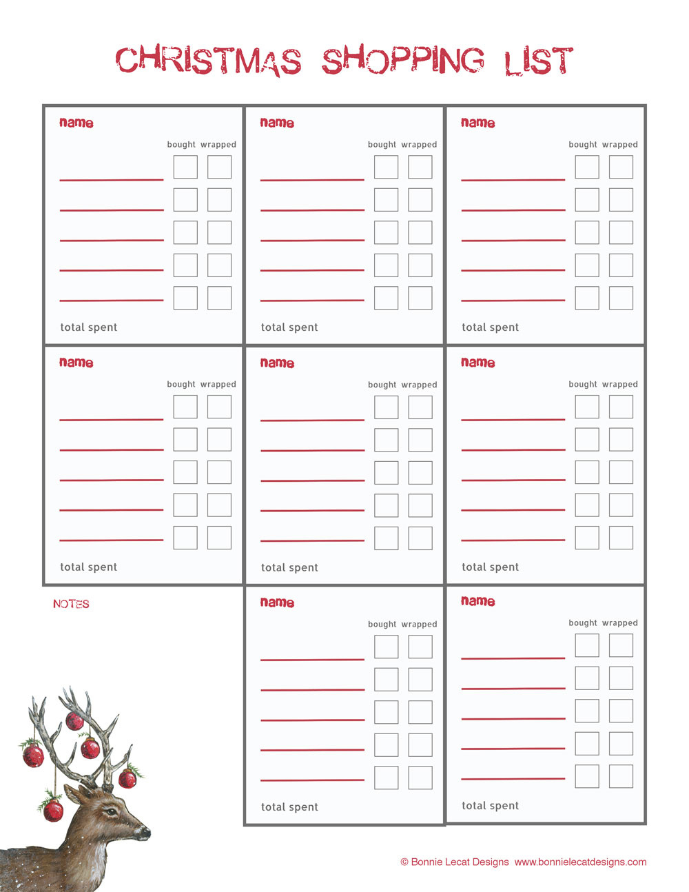 Free Christmas Printable Gift Planner with regard to Free Printable Christmas Gift Planner