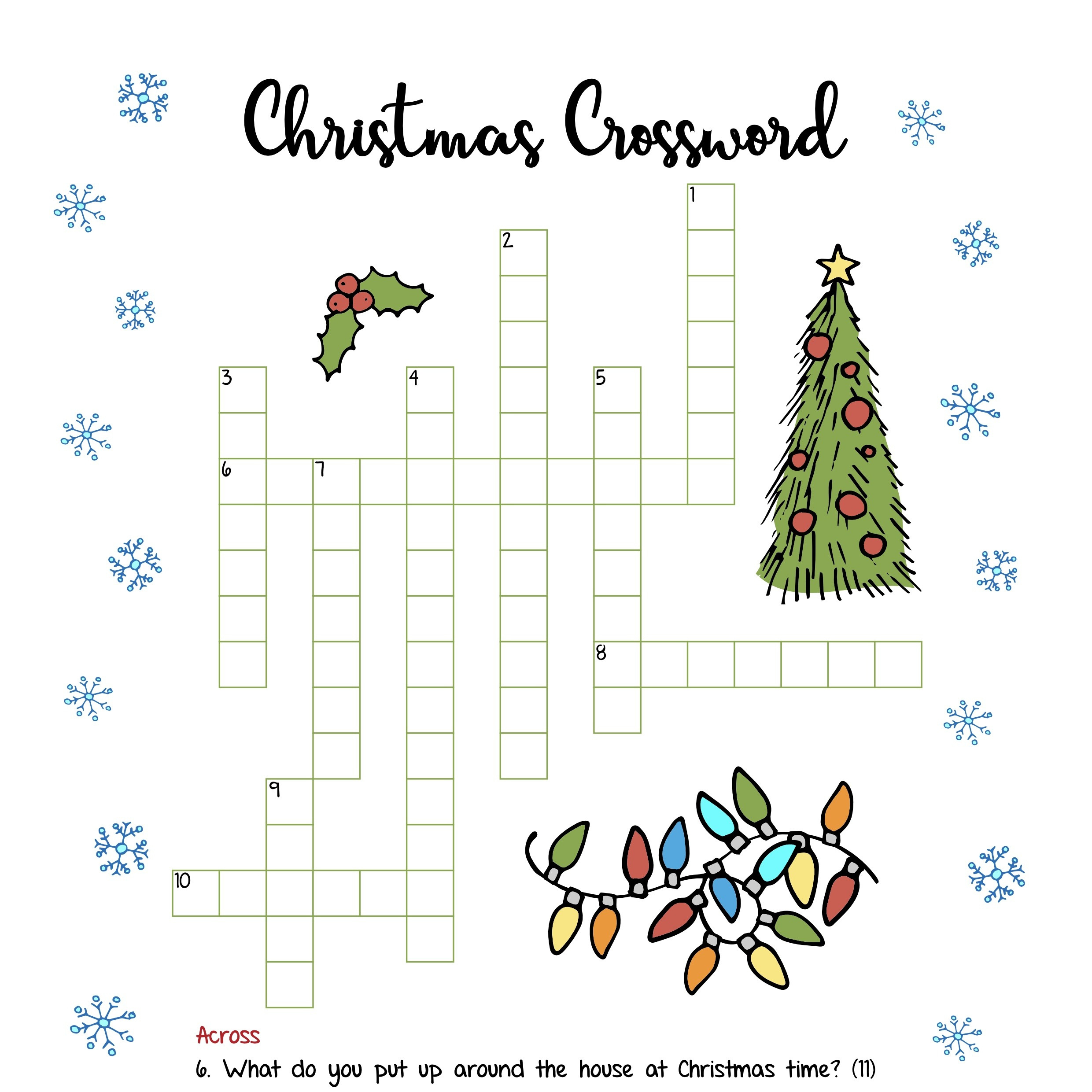 Free Christmas Printables – Crossword | Mama Geek regarding FREE Printable Christmas Crossword Puzzle For Adults
