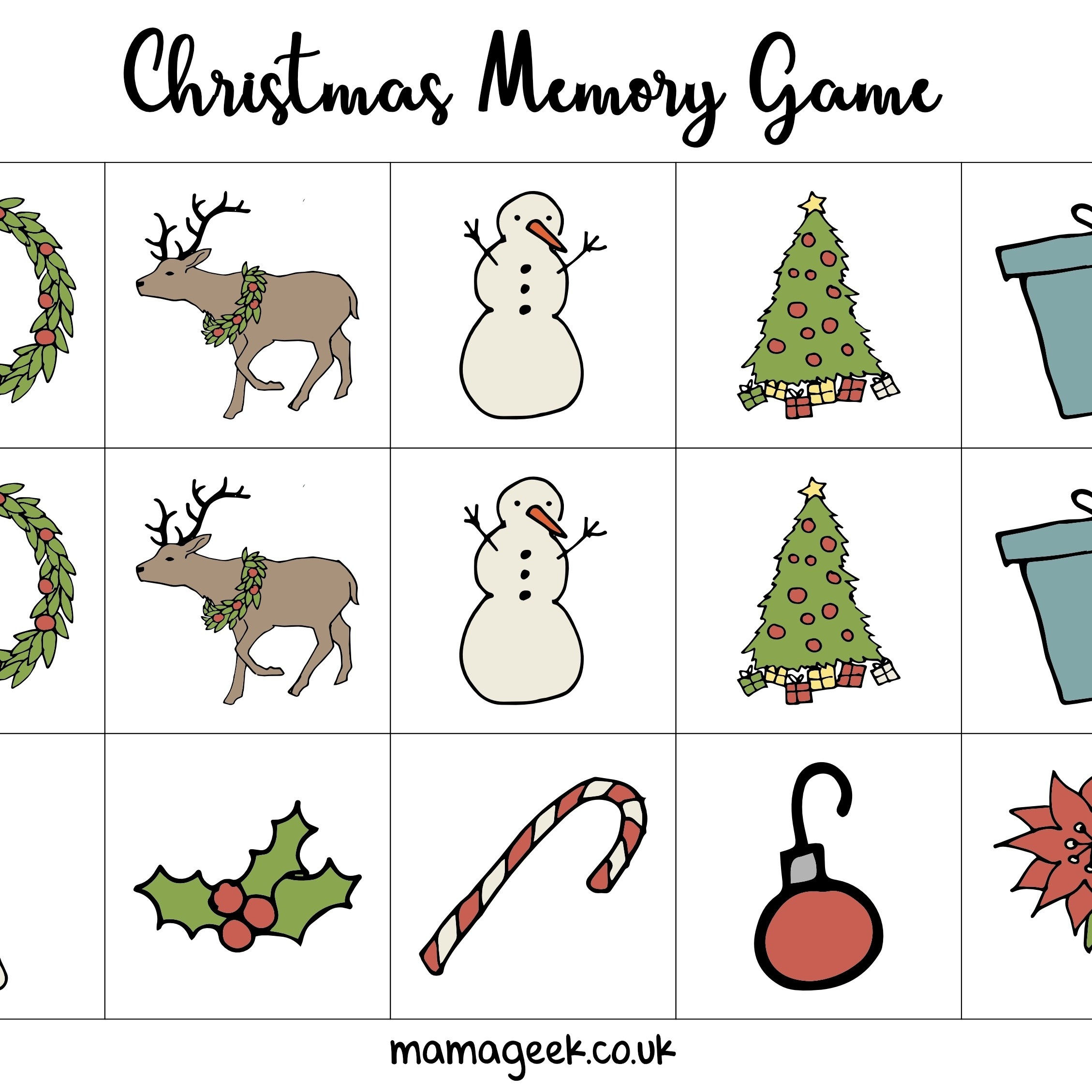 Free Christmas Printables – Memory Game | Mama Geek with regard to Free Printable Christmas Memory Game