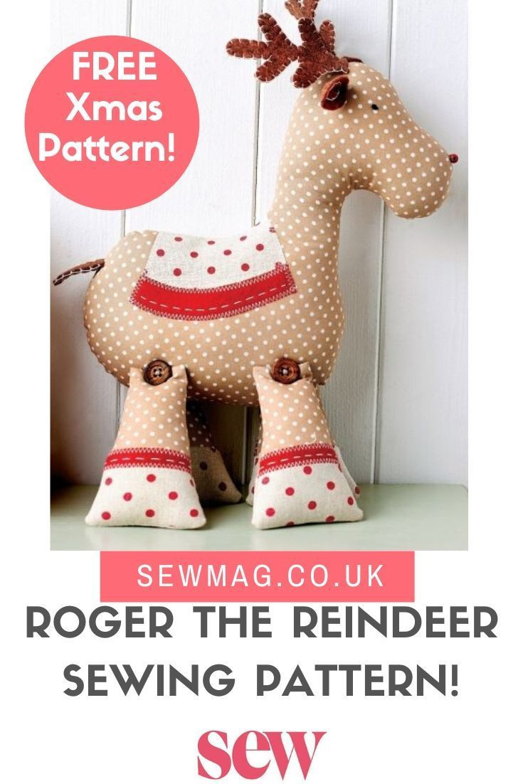 Free Christmas Reindeer Sewing Pattern with FREE Printable Christmas Reindeer Sewing Pattern