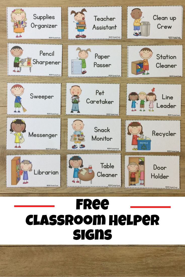 Free Classroom Helper Signs with FREE Printable Classroom Job Signs