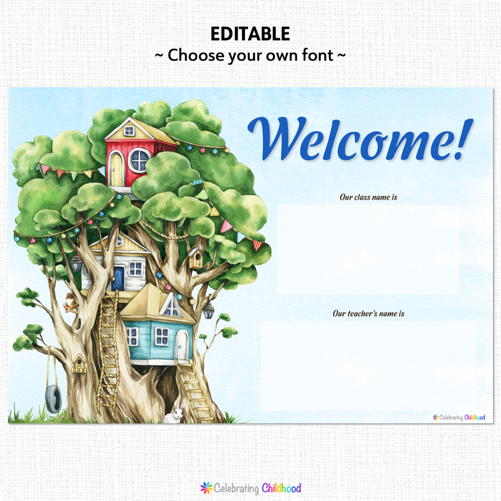 Free Classroom Welcome Sign Editable - Celebrating Childhood with regard to Free Printable Classroom Door Signs