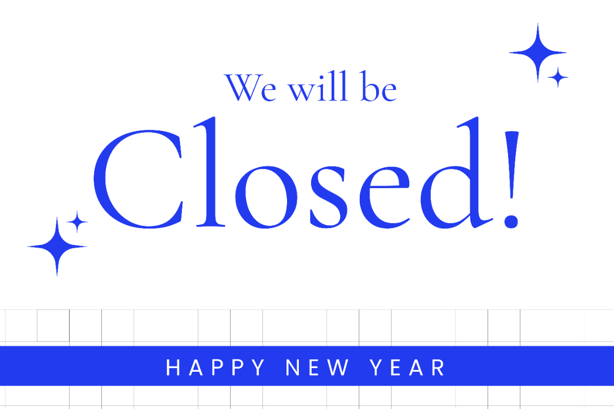 Free Closed For New Year Sign Template To Edit Online with Free Printable Closed For New Years Sign