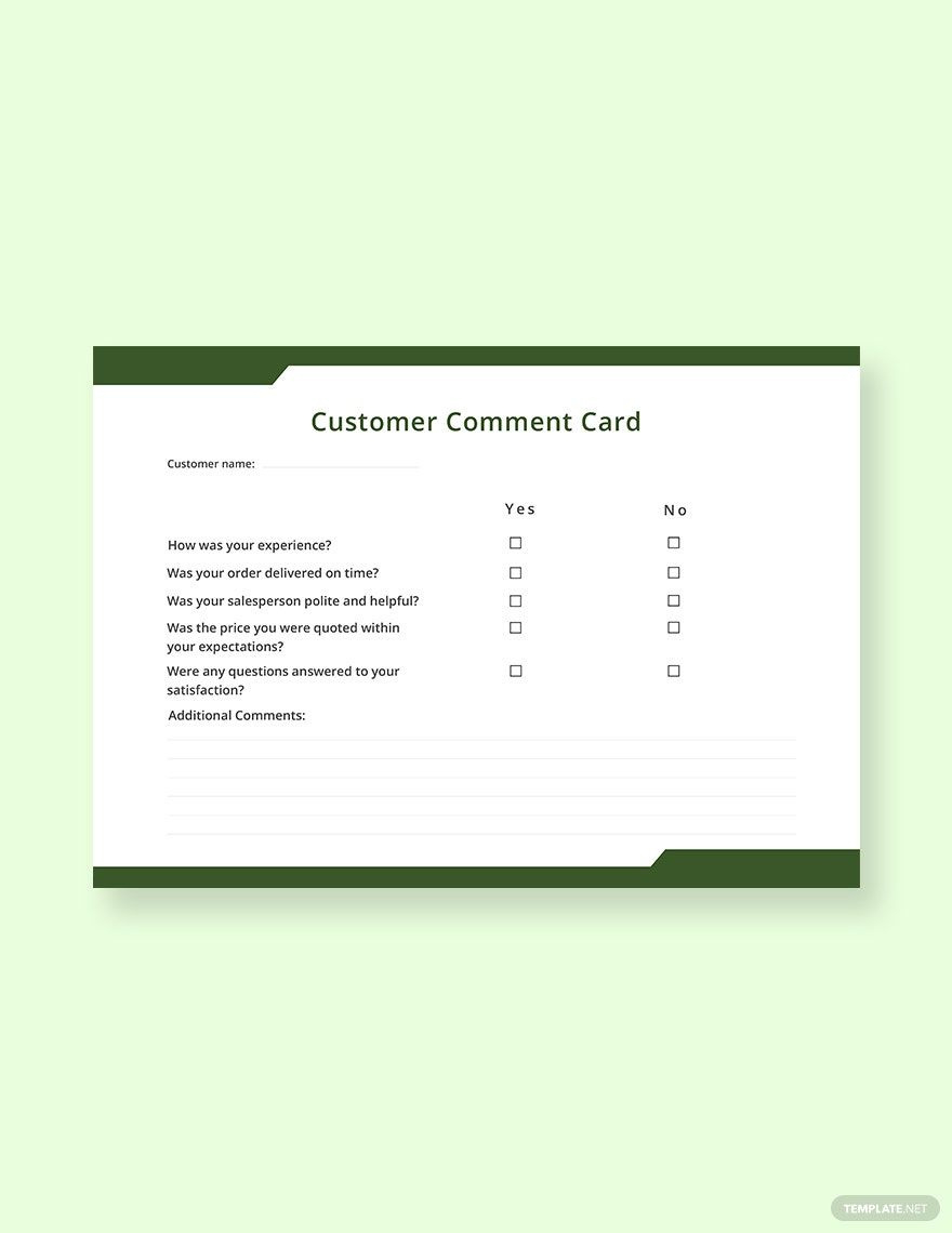 Free Comment Card Templates, Editable And Printable regarding FREE Printable Comment Card Template