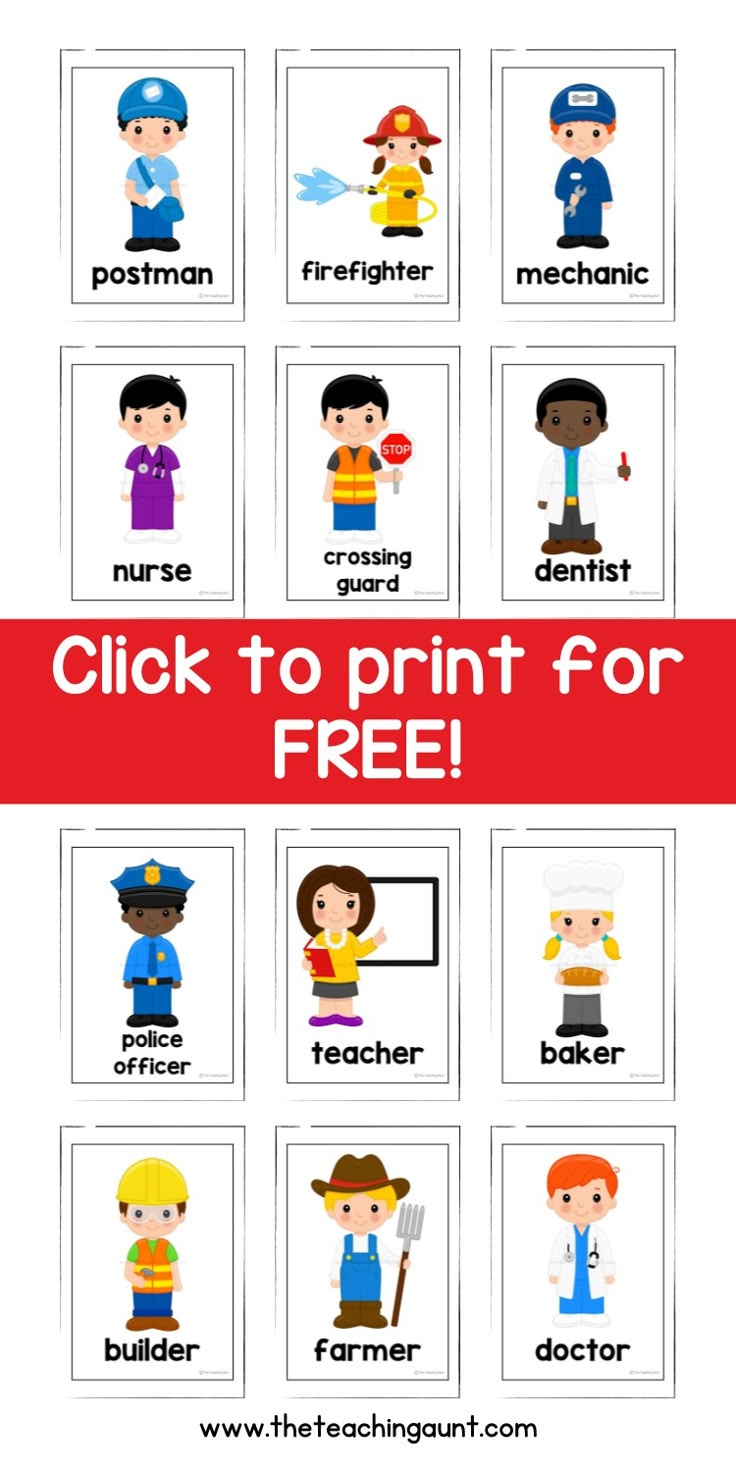 Free Community Helpers Flashcards Pdf pertaining to Free Printable Community Helpers Preschool