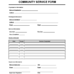Free Community Service Form | Pdf &amp; Word regarding FREE Printable Community Service Forms For Court