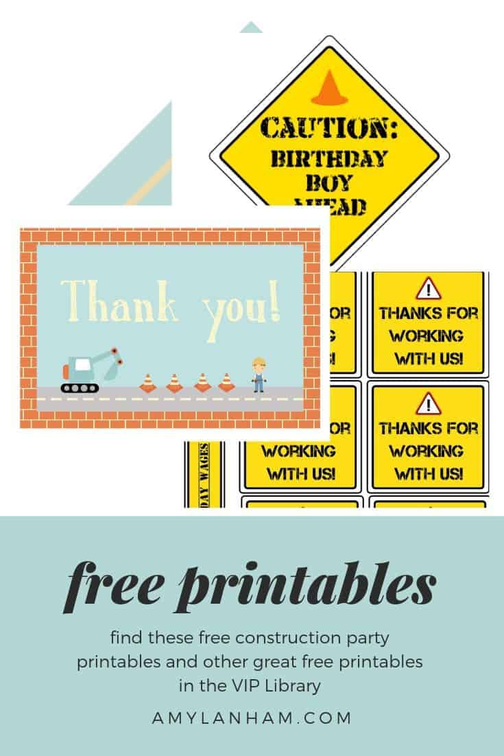 Free Construction Party Printables - Lanham Creations pertaining to Free Printable Construction Party Signs