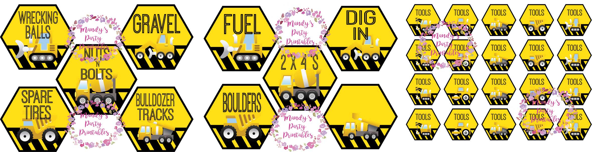 Free Construction Party Printables - Mandy&amp;#039;S Party Printables in Free Printable Construction Party Food Signs