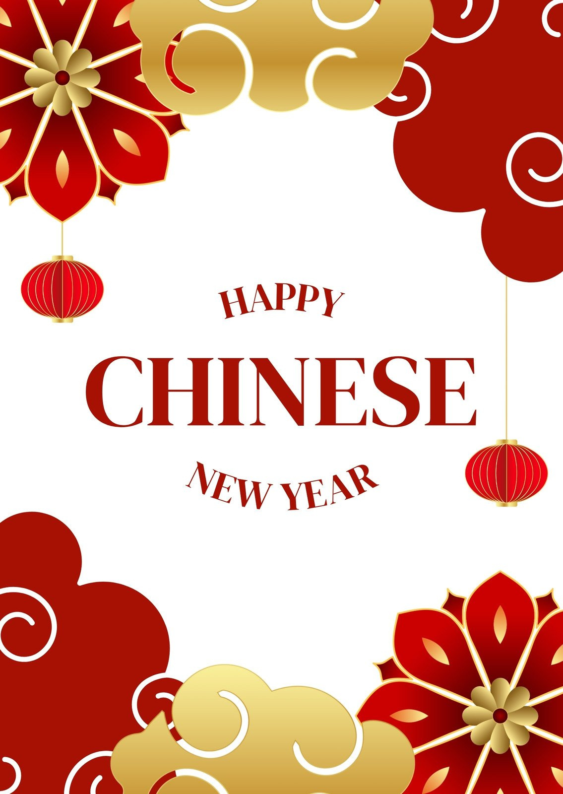 Free Custom Printable Lunar New Year Card Templates | Canva regarding Free Printable Chinese New Year Cards