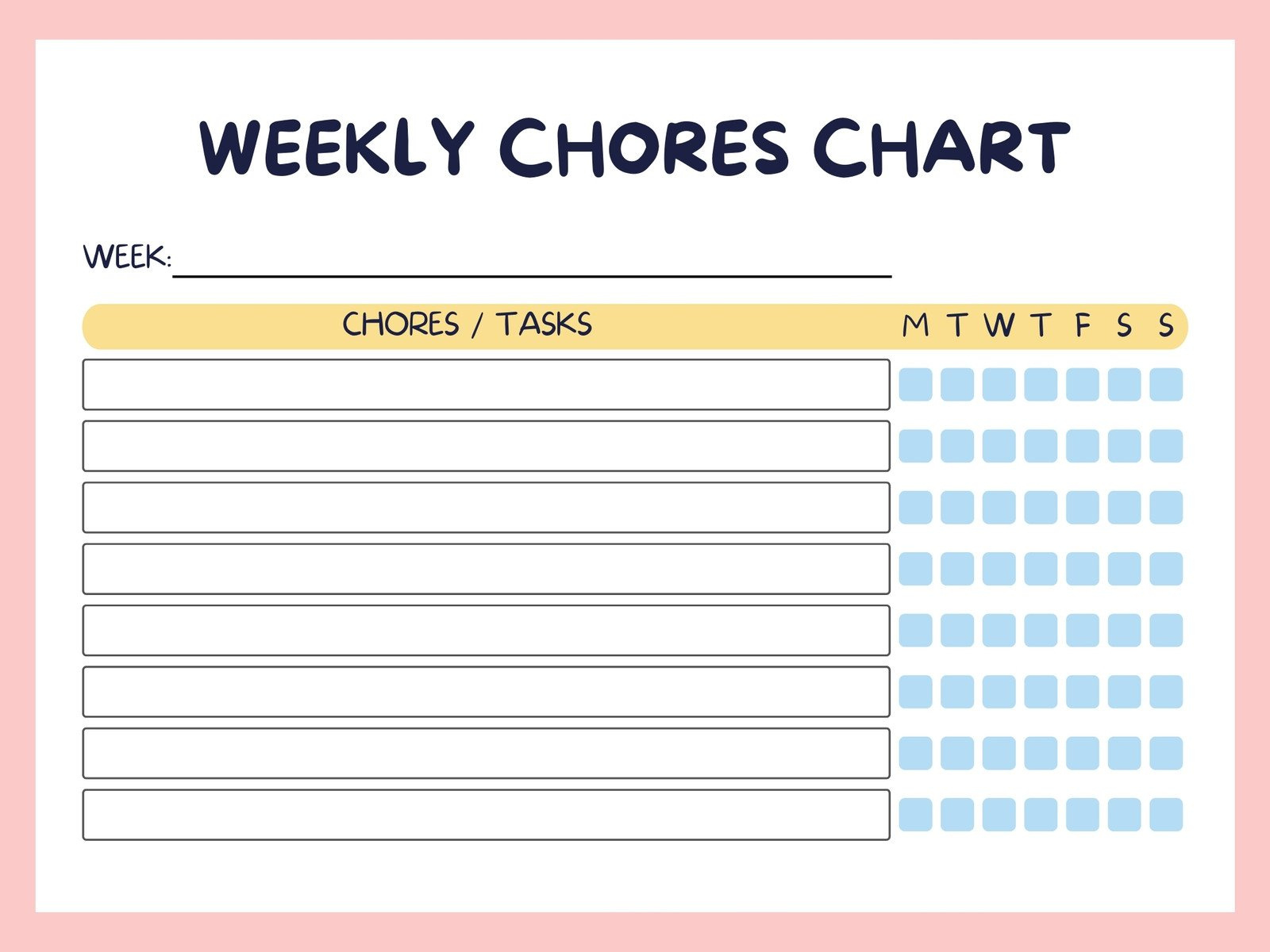 Free Customizable Chore Chart Templates To Print | Canva inside Free Printable Chore Charts For Teens