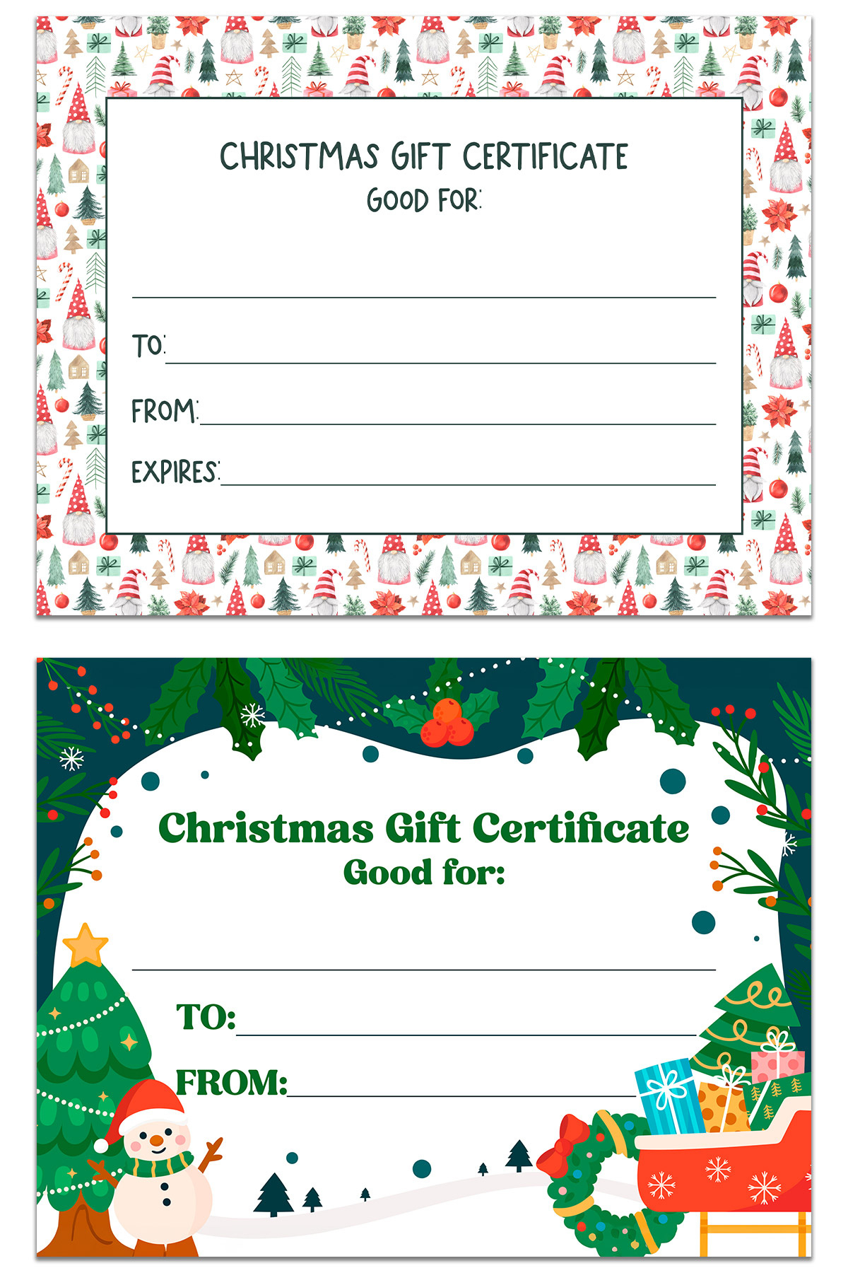 Free Customizable Printable Christmas Certificates For Gifts for Free Printable Christmas Gift Certificate