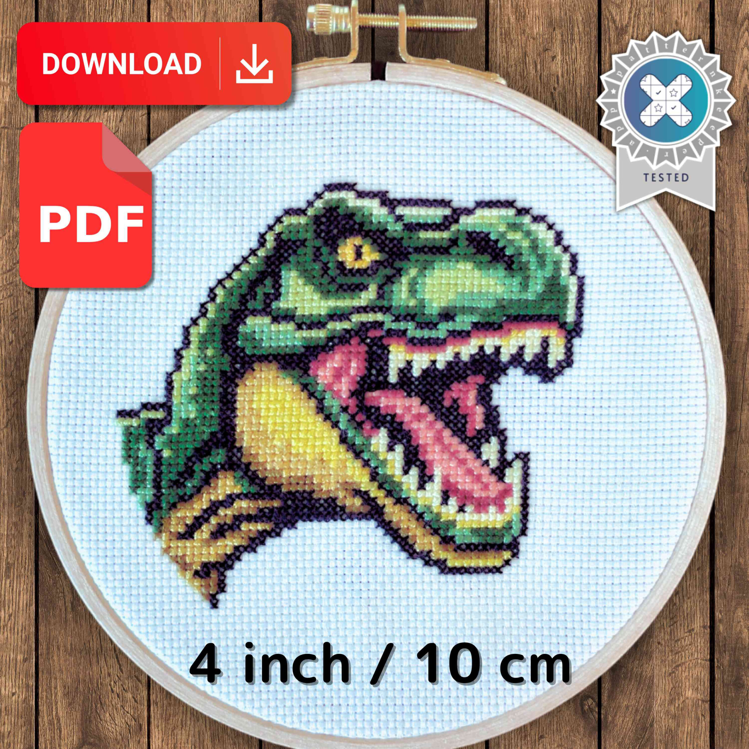 Free Dinosaur Head Cross Stitch Pattern pertaining to FREE Printable Cross Stitch Patterns to Download