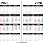 Free Download 2025 And 2026 Calendar Printable within Free Printable Calendar 2025 And 2026