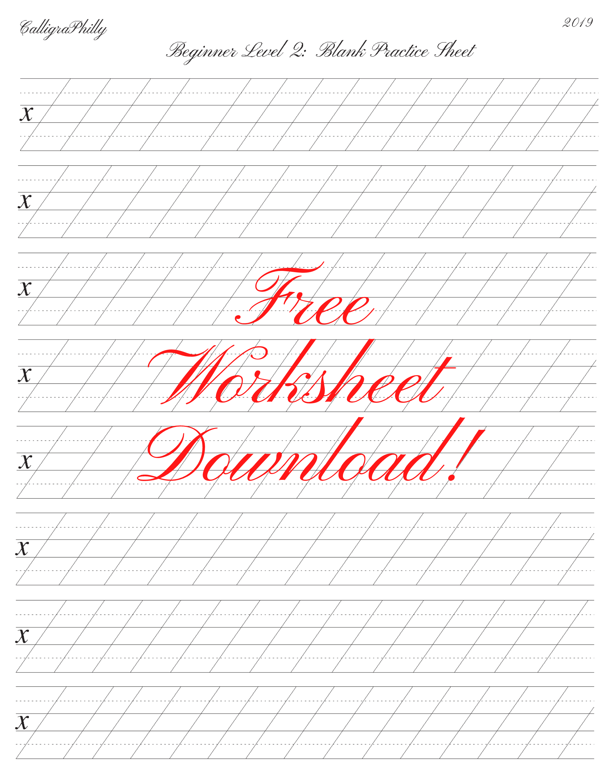 Free Download! Copperplate Calligraphy Blank Practice Sheet within FREE Printable Copperplate Practice Sheets