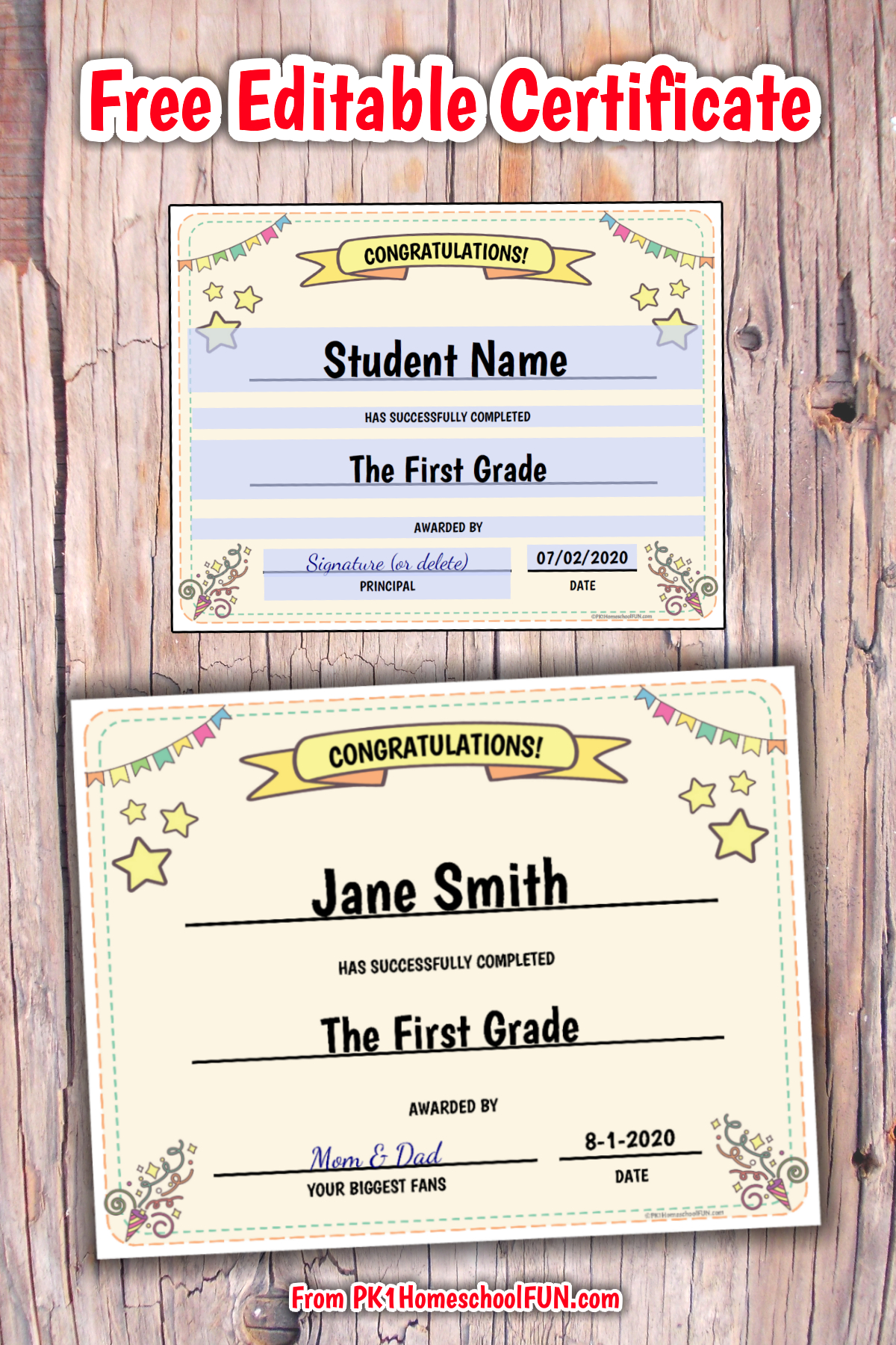 Free Editable Award Certificate For Kids - Pk1Kids inside Free Printable Character Award Certificates