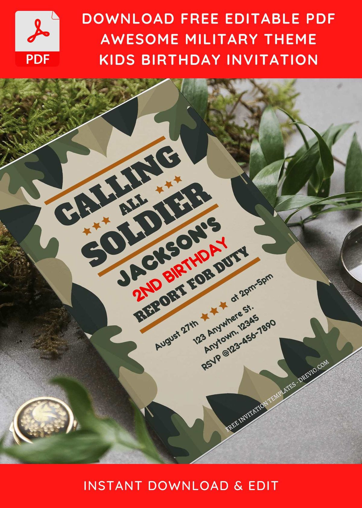 Free Editable Pdf) Camo Army Birthday Invitation Templates pertaining to FREE Printable Camo Invitations For Birthday
