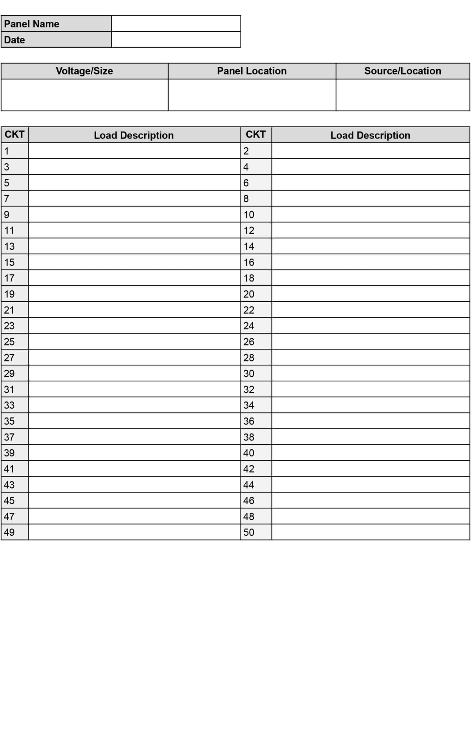 Free Electrical Panel Labeling Templates: Print Breaker Box And in FREE Printable Circuit Breaker Panel Labels