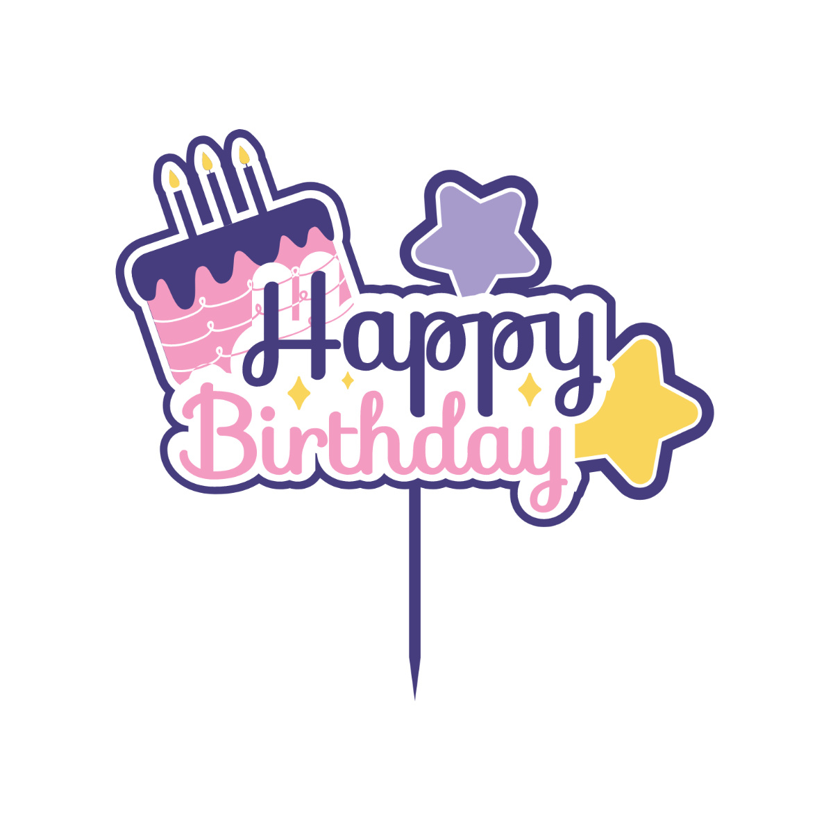 Free Happy Birthday Cake Topper Clipart Template To Edit Online throughout Free Printable Cake Topper Templates
