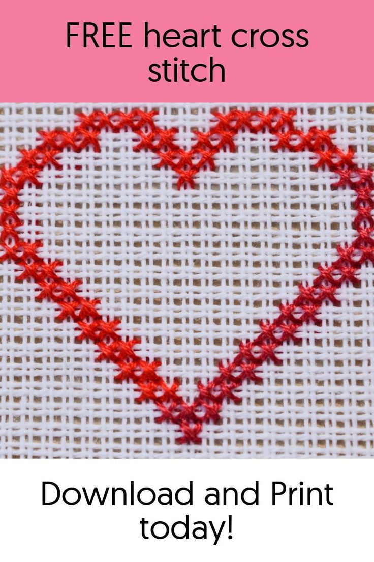 Free Heart Cross Stitch Pattern - Craft With Cartwright intended for FREE Printable Cross Stitch Heart Patterns