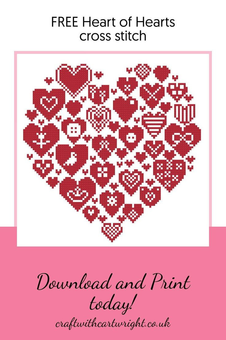 Free Heart Of Hearts Cross Stitch Pattern - Craft With Cartwright with regard to Free Printable Cross Stitch Heart Patterns