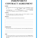 Free Independent Contractor Agreement For Download intended for Free Printable Contracts For Contractors