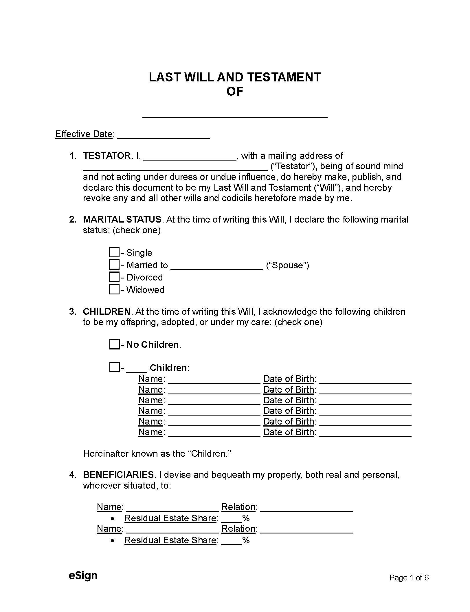 Free Last Will And Testament Template Templates (2) | Pdf | Word inside FREE Printable Copy of Last Will and Testament