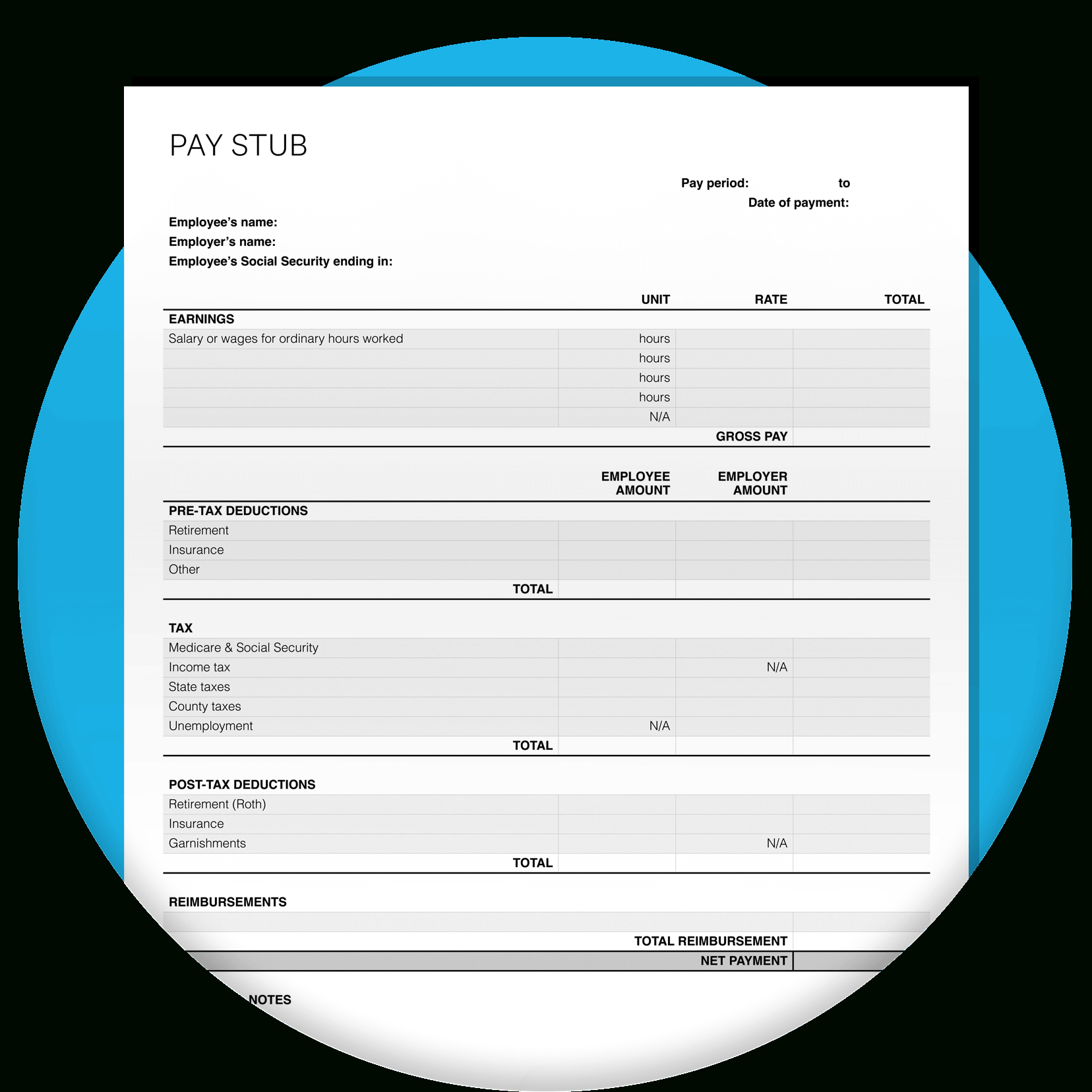 Free Pay Stub Template | Xero Us regarding FREE Printable Check Stubs Online
