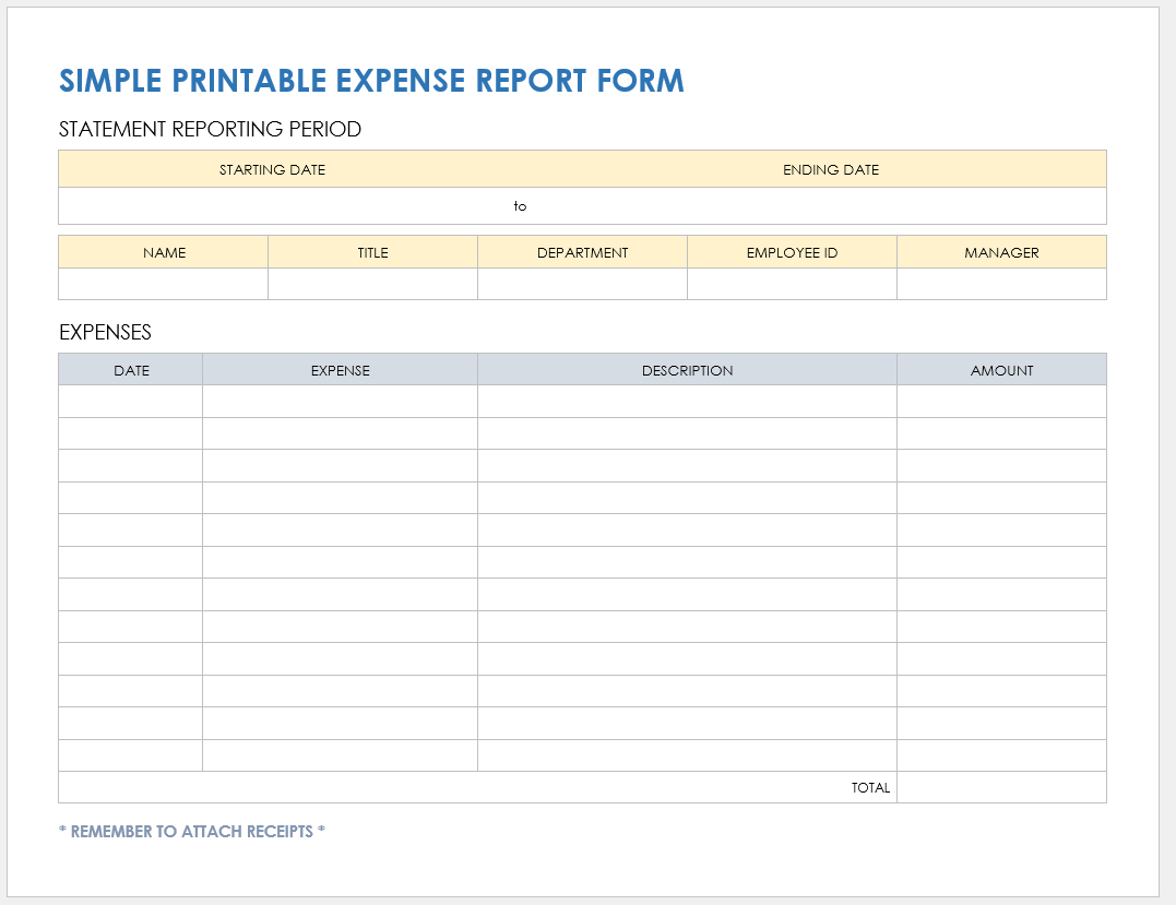 Free Pdf Expense Report Templates And Forms | Smartsheet inside Free Printable Business Expense Sheet