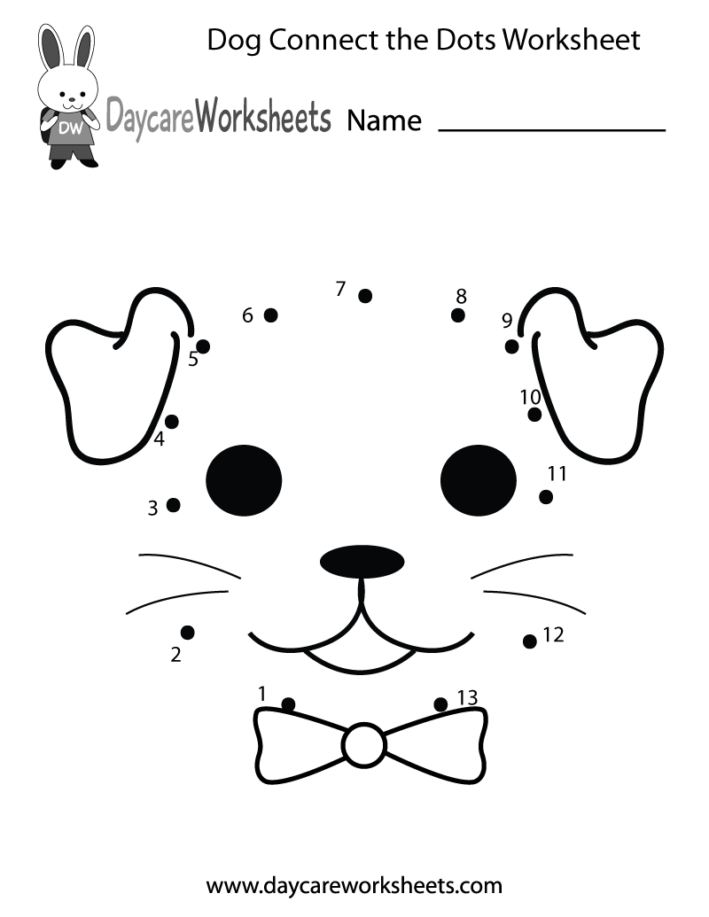Free Preschool Dog Connect The Dots Worksheet with Free Printable Connect The Dots For Preschool