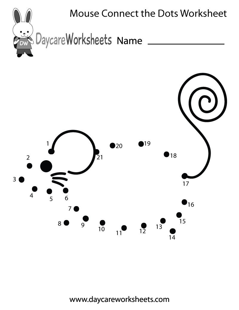Free Preschool Mouse Connect The Dots Worksheet with regard to FREE Printable Connect the Dots Preschool