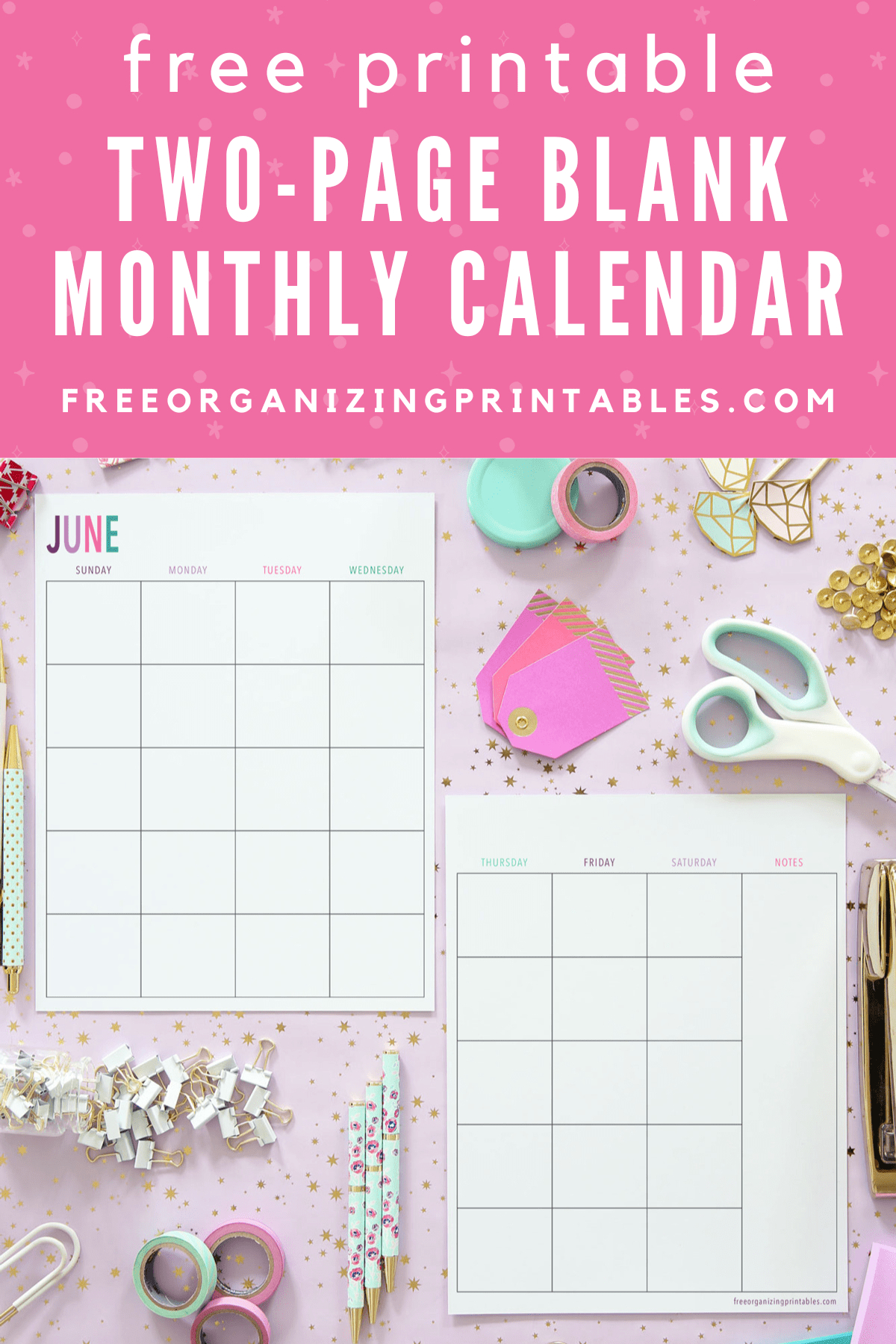 Free Printable 2 Page Blank Monthly Calendar 2026 within Free Printable Calendar 2 Pages Per Month