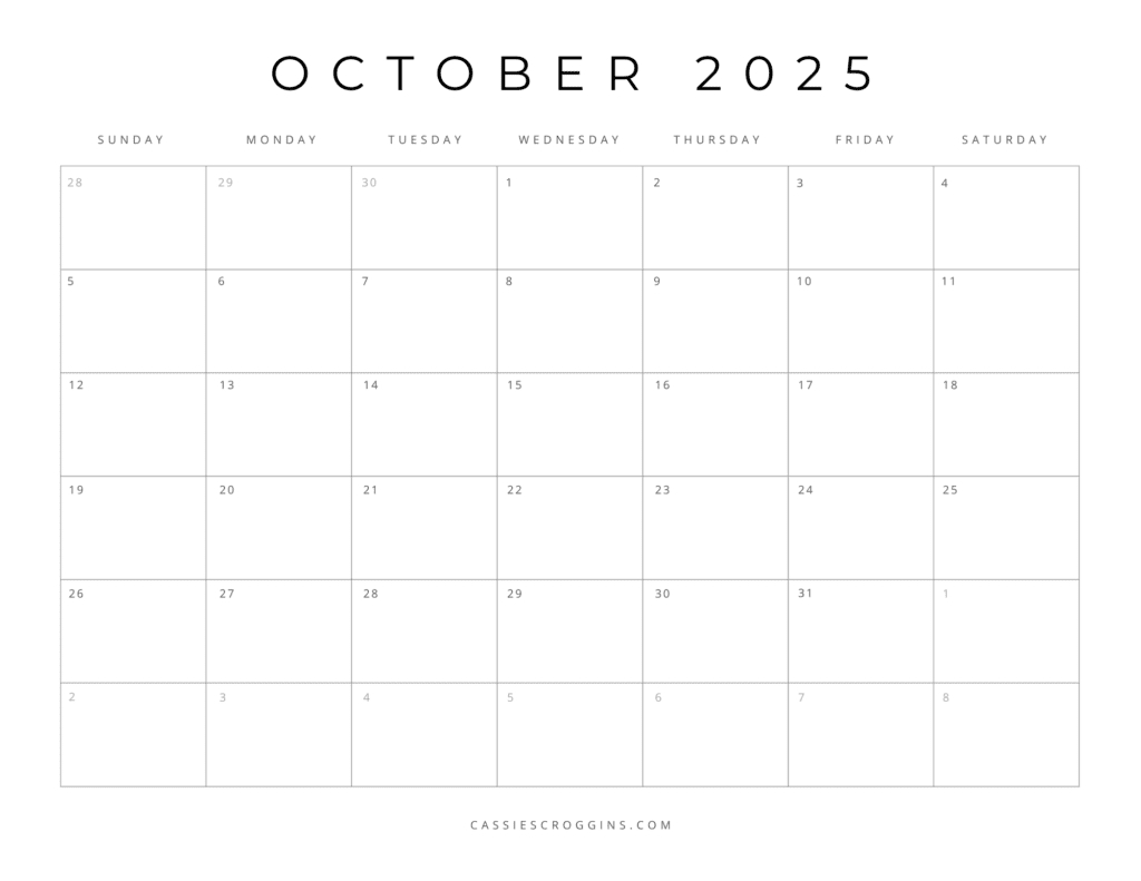 Free Printable 2025 Blank Calendar Templates (All 12 Months) regarding FREE Printable Calendar 2025 No Download