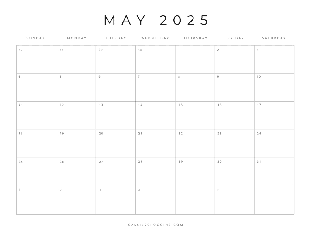 Free Printable 2025 Blank Calendar Templates (All 12 Months) with FREE Printable Calendar Pages 2025