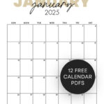 Free Printable 2025 Monthly Calendar (January - December Pdfs regarding FREE Printable Calendar 2025