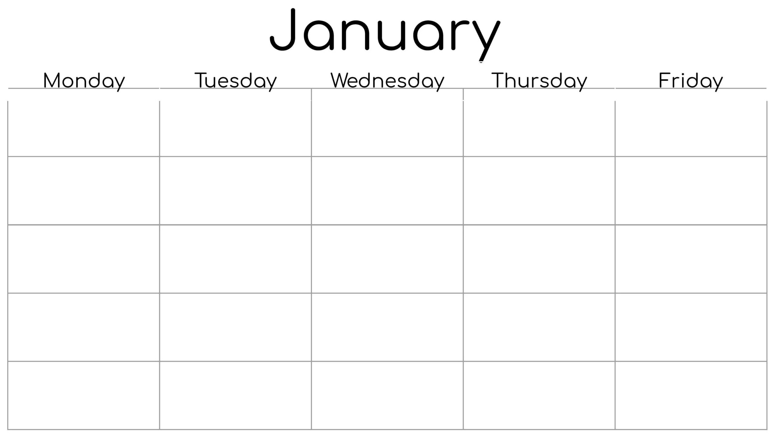 Free Printable 5 Day Calendar - Printable Party Favors for Free Printable Calendar 5 Day Week