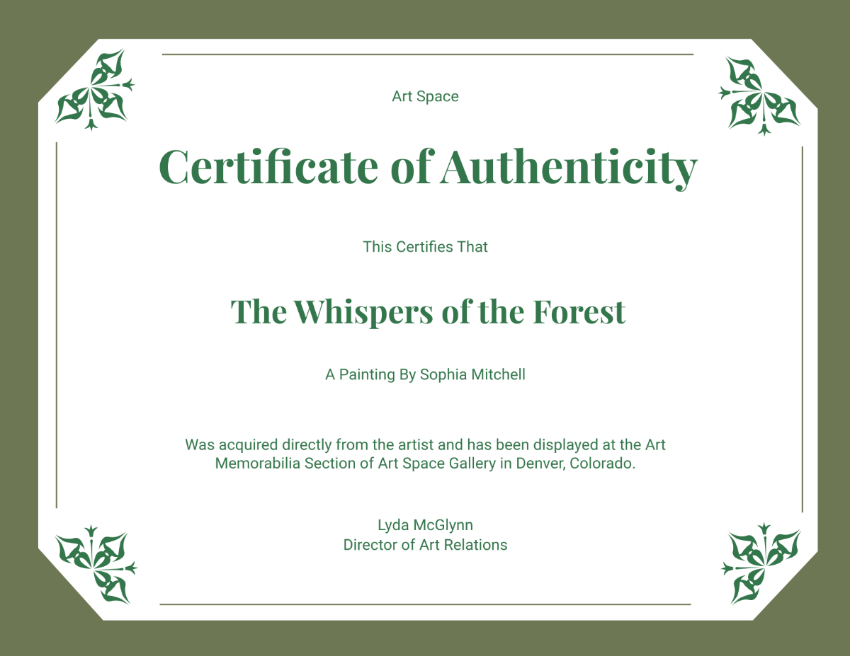 Free Printable Authenticity Certificate Templates To Customize Online with regard to FREE Printable Certificate of Authenticity