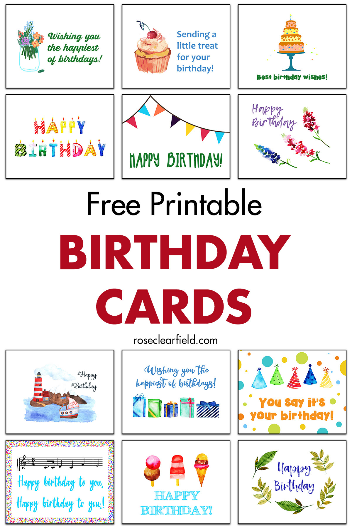 Free Printable Birthday Cards • Rose Clearfield within FREE Printable Cards No Sign Up