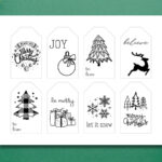 Free Printable Black And White Christmas Gift Tags - Aubree Originals for FREE Printable Christmas Gift Tags Black and White