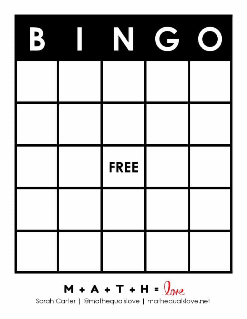 Free Printable Blank Bingo Card Template (Pdf) for FREE Printable Classroom Bingo Cards