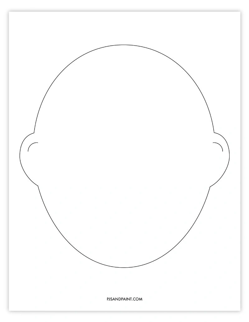 Free Printable Blank Face Template - Pjs And Paint intended for Free Printable Child Face Template