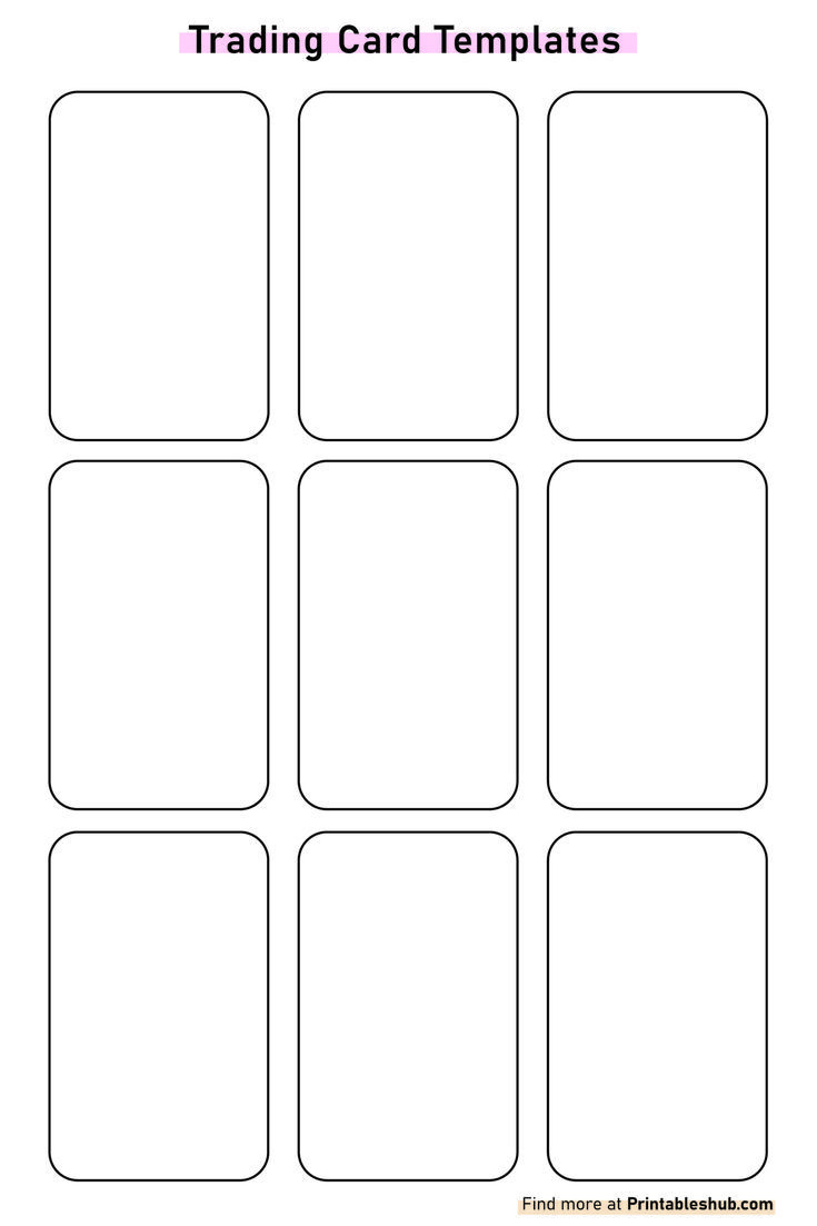 Free Printable Blank Trading Card Template Pdf for Free Printable Card Templates Blank