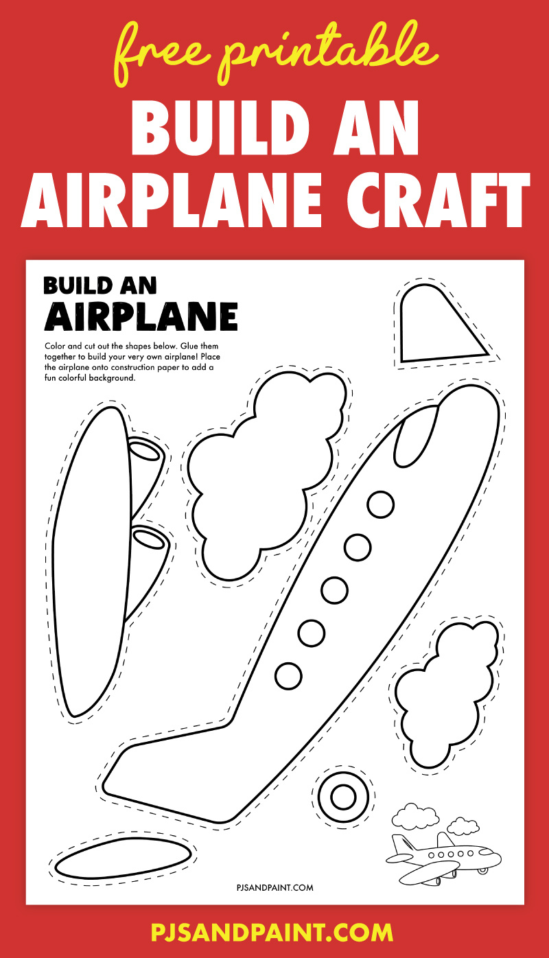 Free Printable Build An Airplane Craft - Pjs And Paint intended for FREE Printable Cardboard Airplane Template