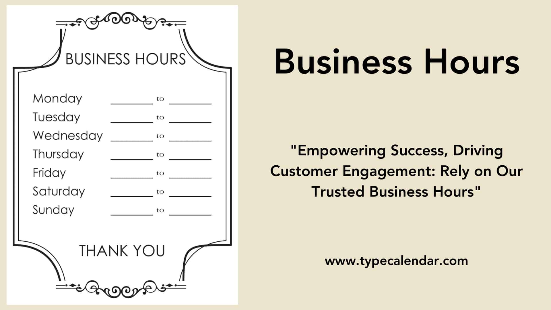 Free Printable Business Hours Templates [Pdf, Word, Excel] throughout FREE Printable Business Hours Sign Template